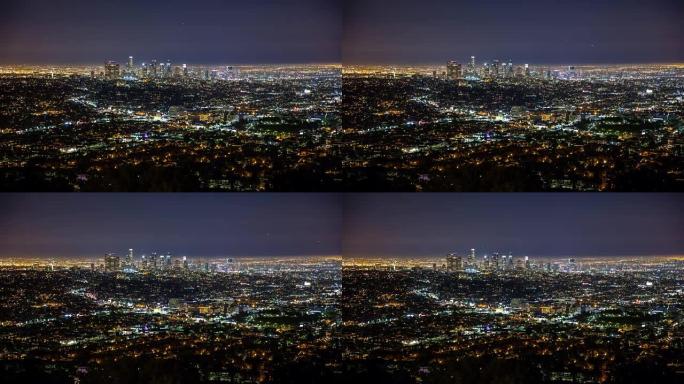 洛杉矶晚上的T/L 8k城市景观