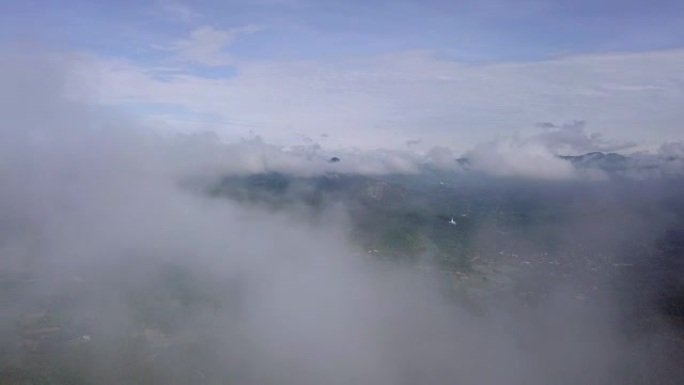 天空上的航拍视频，以云彩为背景