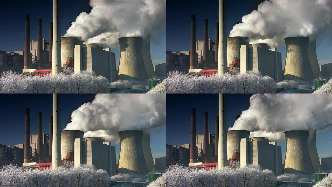 大型发电厂烟囱污染废气排放石化油化工火电