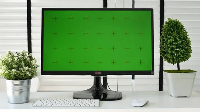 监视器用绿屏BS ID DE，色度键显示您的消息