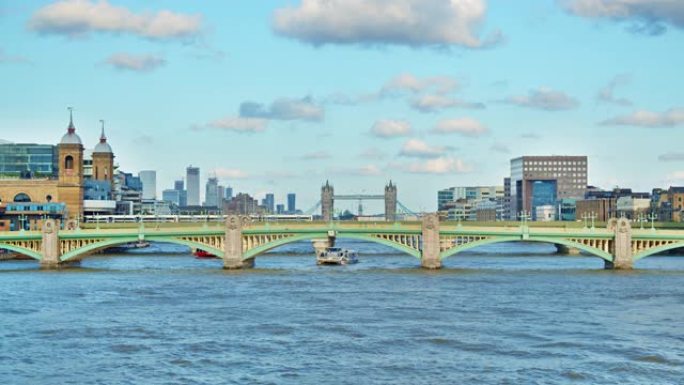 伦敦。河。桥。城市景观