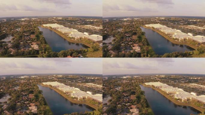 WS鸟瞰图水和房屋，佛罗里达州，美国