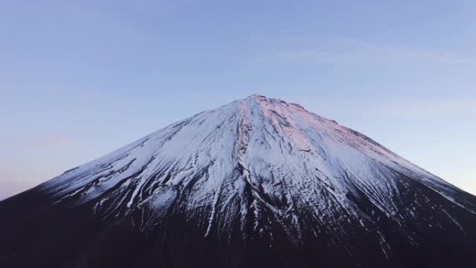 富士山的鸟瞰图特写高视角空镜