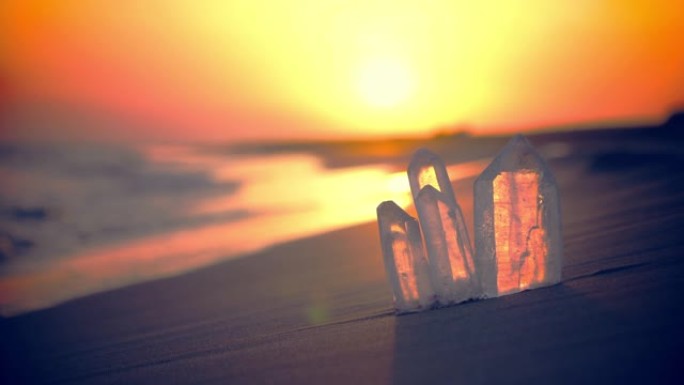 晶莹剔透。精神海滩日落