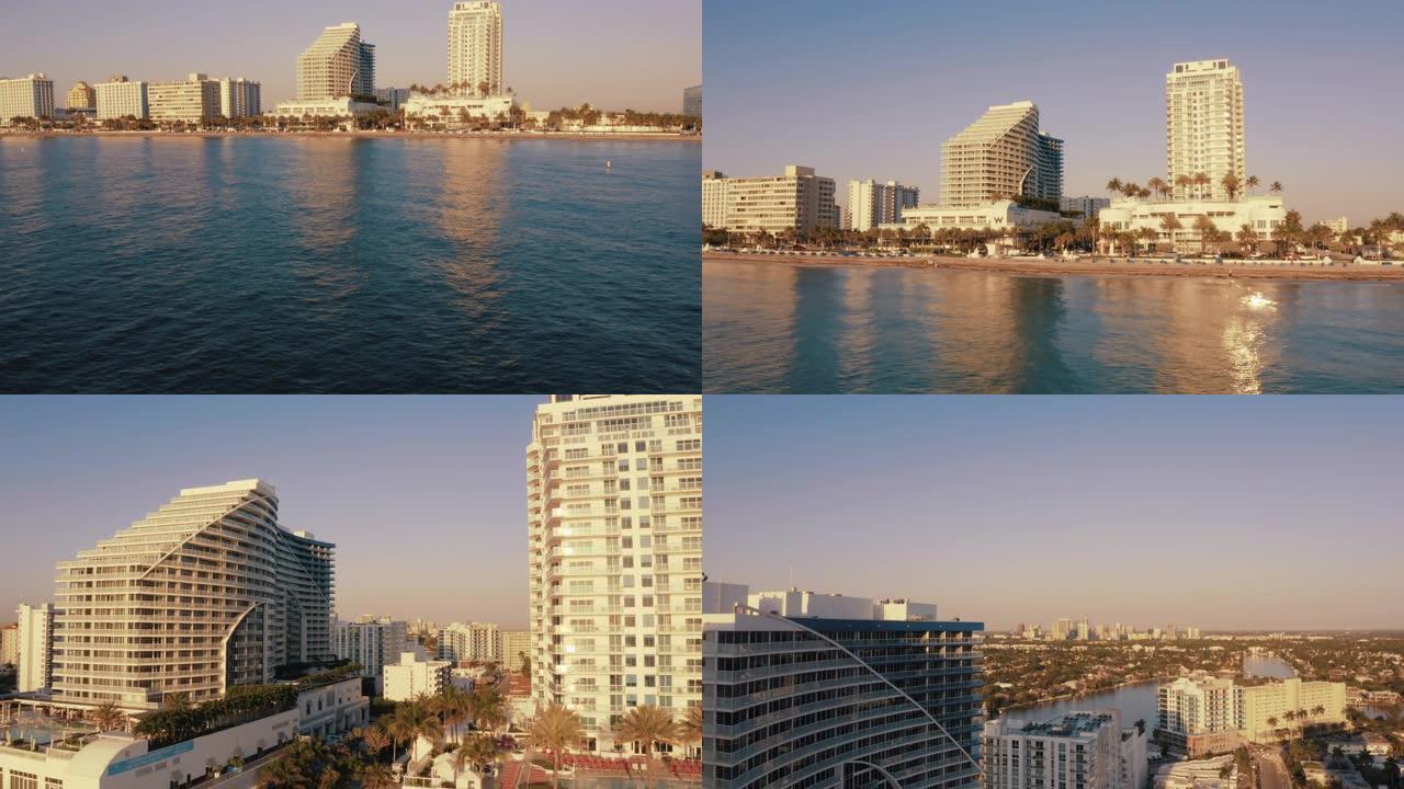 美国佛罗里达州迈阿密迈阿密海滩海滨城市景观