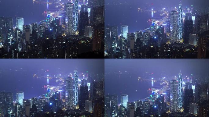 香港摩天大楼景观的倾斜