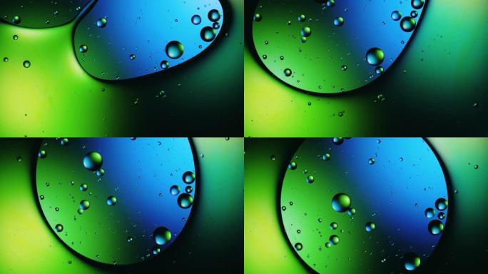 抽象五颜六色的水中油滴