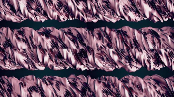 两个抽象的粉红色金属波的背景