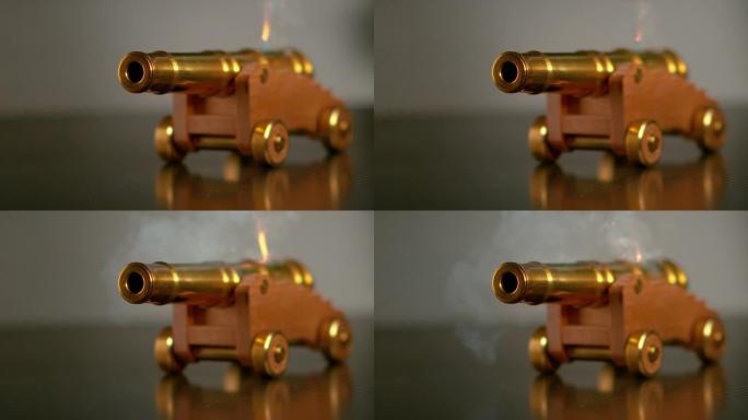 宏: 无法识别的人用火柴点亮了装满玩具的黄铜大炮