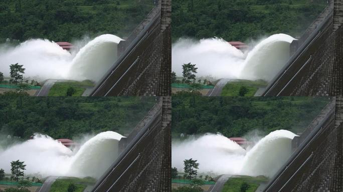 4k，水从大坝流出。