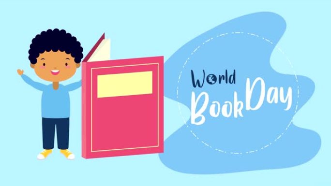 世界读书日庆祝活动与非洲男孩阅读