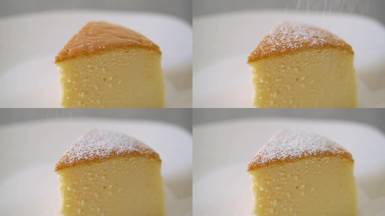 用糖霜装饰奶酪蛋糕。