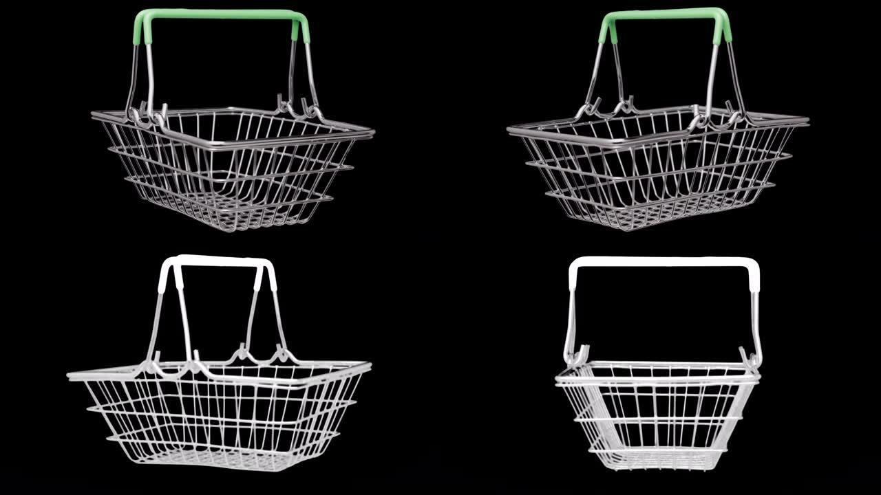 购物篮孤立。3d三维立体动画特效素材产品