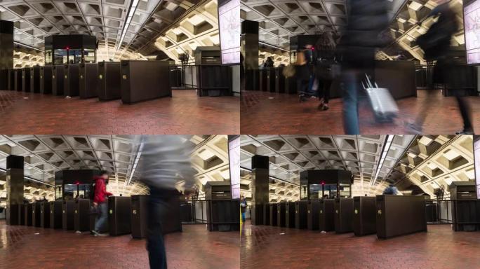 美国华盛顿特区地铁火车站的4k时间流逝