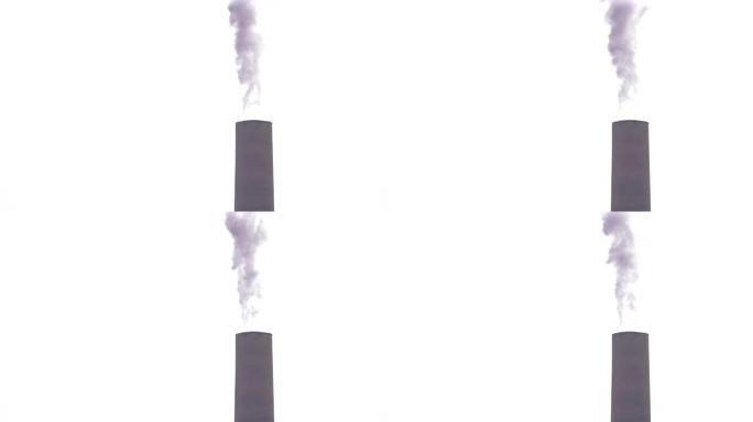 慢动作: 美国亚利桑那州火力发电厂烟囱塔冒烟