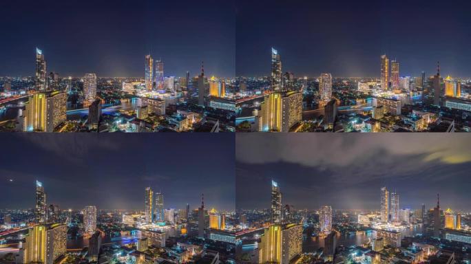 曼谷城市景观的时间流逝，光线惊人