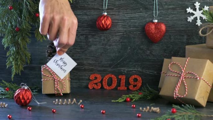 4k圣诞礼品盒背景。2019