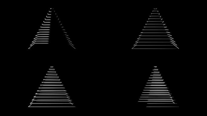 4k抽象数字霓虹金字塔。