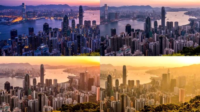 日出时平移香港城。