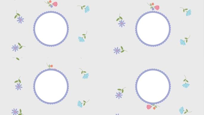花卉圆形框架模板花卉装饰