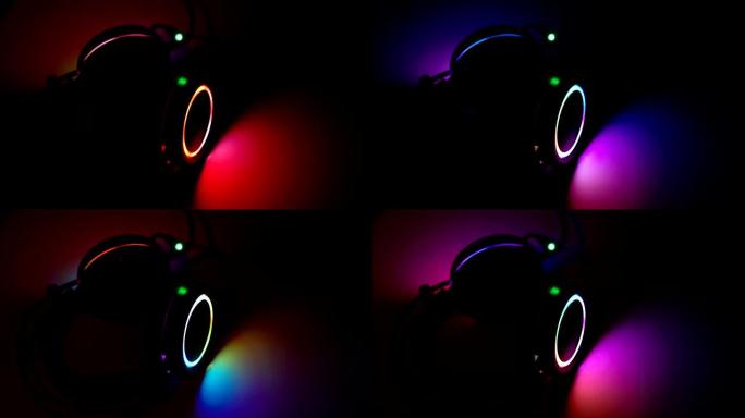 照明电子游戏耳机改变聚光灯下的照明效果