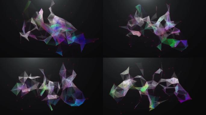 3d空间中的4k分辨率连接多边形未来科学技术数字抽象背景