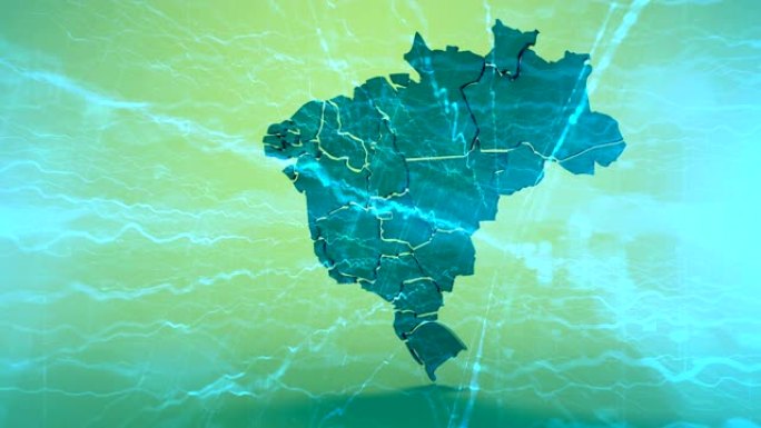 巴西地图动画环绕巴西网络信息