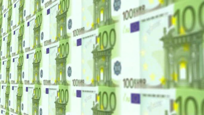 一百欧元欧盟货币纸币100欧元展示