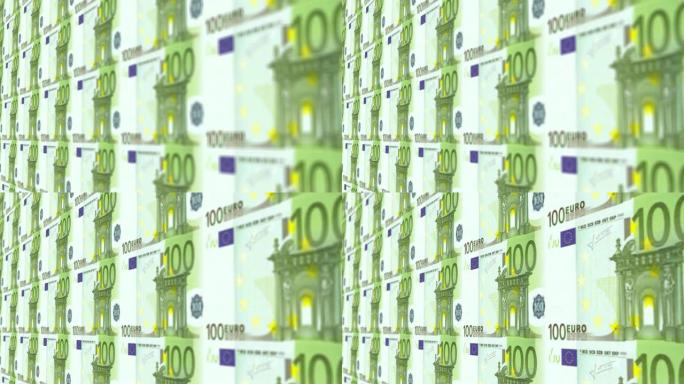 一百欧元欧盟货币纸币100欧元展示