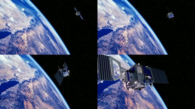 探索地球表面的4K.太空卫星。