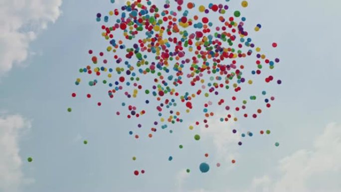 气球飞向天空节日云放飞
