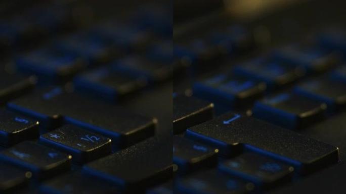 特写微距拍摄: 人按电脑键盘上的回车键。垂直屏幕方向9:16的视频素材