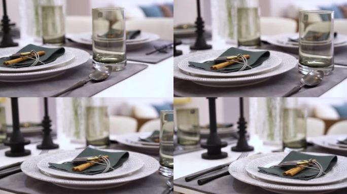 餐桌上优雅的陶器居家生活空境拍摄