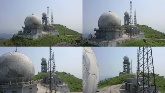 香港最高峰大帽山天文台站的无人机景观