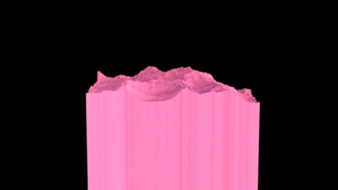 抽象海浪动画。粉色通道素材三维动画