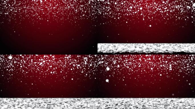 红色背景上发光的抽象雪粒