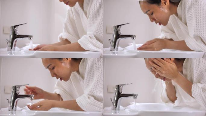 亚洲少妇在家浴室洗脸