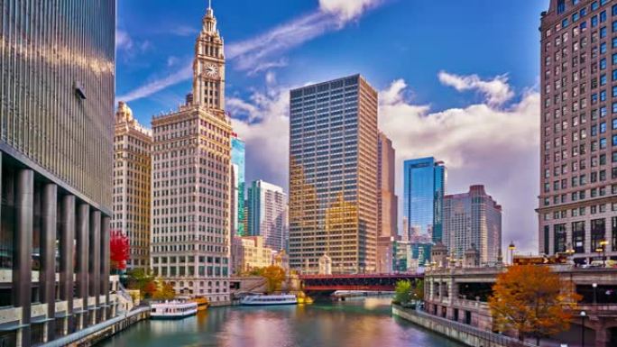 芝加哥商业中心现代化都市地标建筑高楼大厦