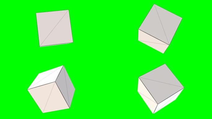 3D方形几何形状，色度键