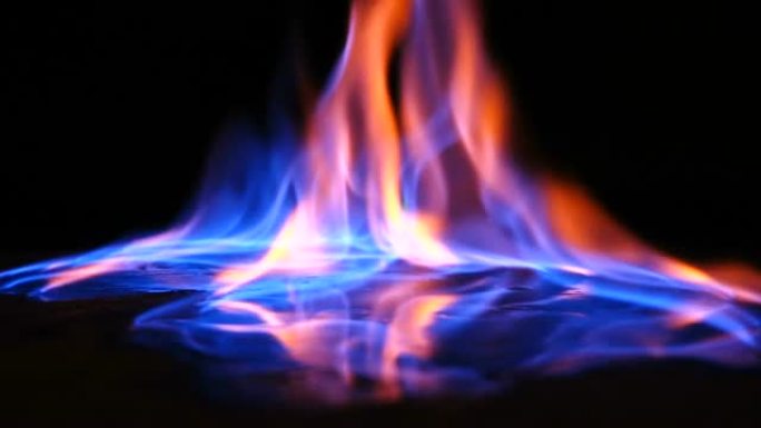 真实火焰背景蓝色火焰火焰燃烧