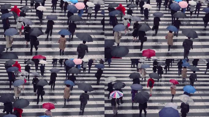 日本商人撑着伞走路