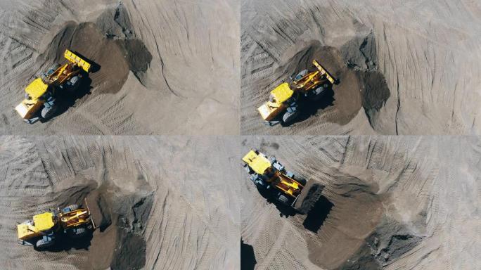 挖掘机正在采矿场挖沙