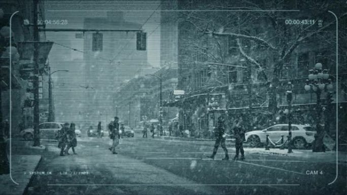 央视人在下雪天气过马路