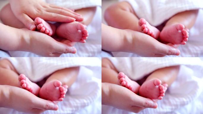 妈妈手中的小脚视频素材婴儿