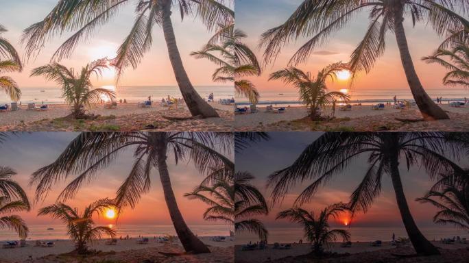安达曼海岸上令人惊叹的日落
