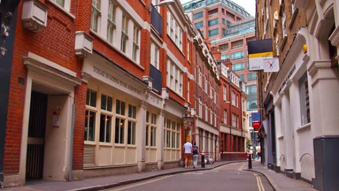 英国伦敦宁静宁静的狭窄城市街道。