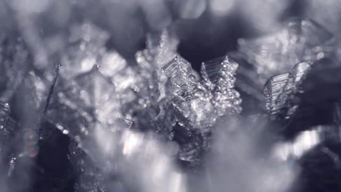 霜雪水晶的特写镜头。