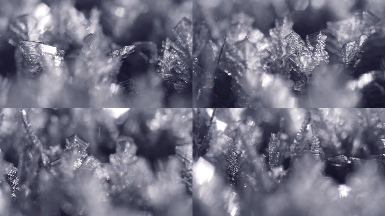 霜雪水晶的特写镜头。