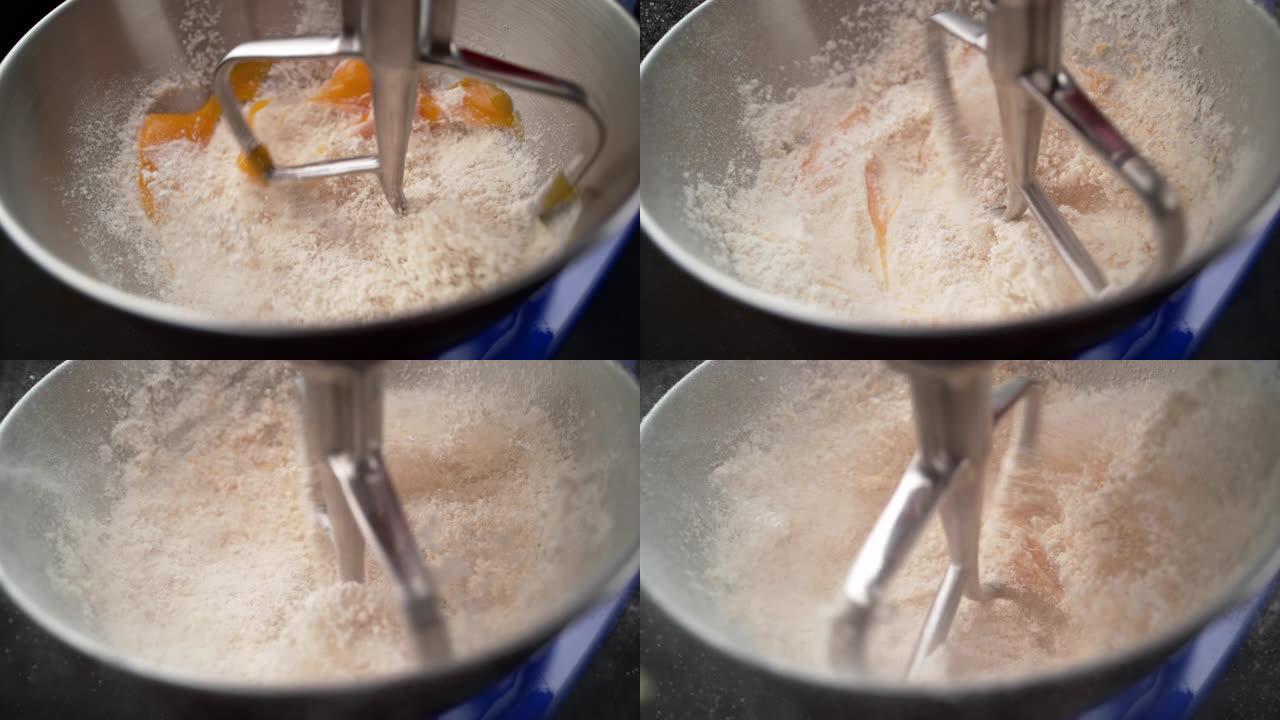 在碗里做面团搅拌打蛋器混合