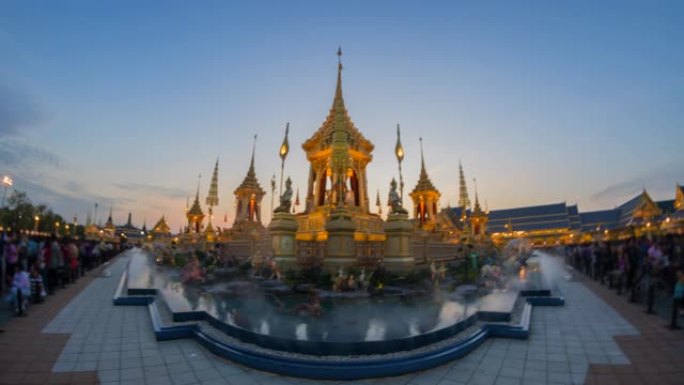 4K.时间流逝萨南銮的普密蓬·阿杜德国王的皇家火葬场准备用作泰国曼谷的皇家葬礼火葬仪式